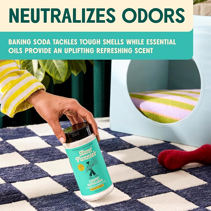 Aunt Fannie's Carpet Refresher Deodorizer, Bright Lemon, 16 oz, Pack of 1 | Neutralizes Dog and Cat Odors, Freshens High-Traffic Areas, Safe for Rugs Carpets & Upholstery, Natural Ingredients