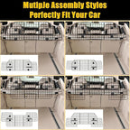 Gtongoko Dog Car Barrier for SUV, Heavy Duty Steel Wire Mesh Pet Divider for Vehicles Adjustable Universal Fit Dog Travel Barrier for Cars Trucks & SUVs, Cargo Area Safety Gate with Elastic Ropes
