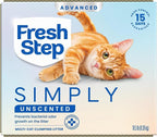 Fresh Step Advanced Simply Unscented Multi Cat Clumping Litter, Formulated with No Added Dyes or Fragrances, Ammonia Block Technology, Low Dust, 18.5 lb. Box, Pack of 2 | Formulated with No Added Dyes or Fragrances, Ammonia Block Technology, Low Dust, ...