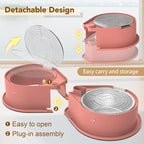 Newget 304 Stainless Steel Dog Bowl Set with Lids, 24oz Foldable Pet Dishes | Dual Food & Water Pet Bowl, Anti-Skid, Keeps Food Fresh, Easy to Install, for Small - Large Dogs/Cats - Indoor & Outdoor Use