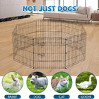Peekaboo DogPlaypen 24 in-8 Panel Metal Rustproof Pet Fence with Top Cover | 24 Inch 8 Panel Foldable Metal Dog Playpen with Top Cover, GRS Certified Recycled Material