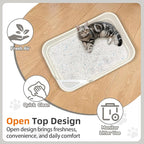 Extra Large Litter Box with Low Entry,Jumbo Cat Litter Box for Kitty and Senior Cats,Cat Box for Indoor Cats,Open Top Corner Litter Pan,Easy to Clean,23.6" L x 15.7" W x 5.9" H (Grey)