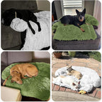 GGIB Calming Dog Bed Fluffy Plush Dog Mat for Furniture Protector with Removable Washable Cover for Large Medium Small Dogs and Cats (Medium, Grass Green)