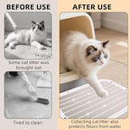 Cat Litter Mat Large 19.5"x15.4", Litter Trapping Mat for Litter Box, Anti-Slip Kitty Litter Catcher Pad, Waterproof Washable Easy Clean & Saves Litter (Gray)