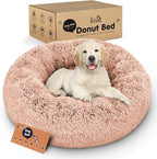 Petloox Donut Dog Bed - Premium Comfort for Anxiety Relief - Fluffy & Calming Design with Ultra-Plush Support | Cozy Round Dog Bed with Super Soft Circle Style (Pink, Small)