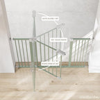 Comfy Cubs Baby Safety Gate with 3 Extensions - Adjustable 42" x 1.9" x 30" Q195 Steel Doorway Barrier - Powder-Coated Finish for Stairs and Doorways - Walk-Through Design Pet Gate - Sage