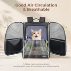 Lekereise Dog Carrier Backpack for Small Medium Large Dogs Cats up to 25 lbs, Breathable Pet Backpack Carrier with 3 Entrances, Collapsible Cat Backpack Carrier, Travel Hiking Puppy Backpack