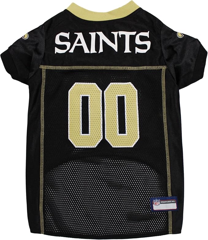 Pets First NFL New Orleans Saints Dog Jersey, Size Medium, Football Shirt Costume for Pet, Dog Sports T-Shirt, NFL Team Clothing for Cats, Licensed Pet Apparel Available in 7 Sizes and 32 Teams