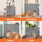 (2 Pack) Retractable Baby Gate for Stairs and Doorways, 55" Wide x 33" Tall Mesh Dog Gate for Indoor & Outdoor Use, Safety Gate for Babies and Pets, Child Gates for Hallways, Hardware Mounted, Gray