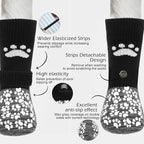 EXPAWLORER Anti Slip Dog Socks to Prevent Licking Paws, Shoes for Hot Pavement, Dog Booties for Small Medium Large Senior Dogs, Traction Control Boots & Paw Protectors for Hardwood Floors Black&Grey