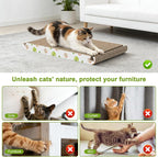 Triangle Cat Scratcher, Cat Scratching Board for Indoor Cats, 6 Usable Sides Cardboard Cat Scratcher with Catnip, Corrugate Cardboard Cat Scratching with Premium Scratch Textures Design