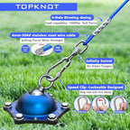 TOPKNOT Dog Tie Out Cable and Stake,(up to 200lbs) 360°Swivel Dog Run- No Tangle,with 20FT Heavy Duty Tie Out Cable for Dogs,Runner for Yard,Ideal for Outdoor Camping