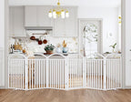 Foldable Pet Fence 144" Wide, 32" Tall,No-Assembly Dog Gate with Door,White | 6 Panels Metal Folding Freestanding Dog Gate Walk Through,Extra Accordion Puppy Folding Playpen for Doorways, Stairs,House