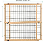 MYPET Wire Mesh Dog Gate: 29.5"-50" Wide, Pressure Mounted with No Tools; Expandable, Durable Pet Gates for Doors and Hallways, 31" Tall, Made with Sustainable Hardwood