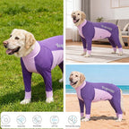 Dog Sun Protection Cooling Suit UPF 50+, Quick-Dry Breathable Jumpsuit for Large & Medium Dogs, Outdoor Dirt-Resistant Shedding Control Pet Apparel (Berry Purple, 6X-Large)