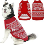 HOMIMP Dog Sweater Argyle - Warm Sweater Winter Clothes Puppy Soft Coat, Ugly Dog Sweater for Small Medium and Large Dogs, Pet Clothing Boy Girl Red