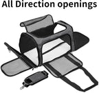 Soft-Sided Cat/Dog/Pet Carrier, Collapsible Pets Travel Carriers for Big Cats/Small Dogs with Shoulder Strap & Removable Mat, Mesh Puppy Carry Bag, Up to 16 Lbs, TSA Airline Approved(Dark Grey)