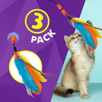 Cat Amazing Snatch Feathers Replacement Pack - 3 Magnetic Feather Attachments for The Snatch Magnetic Wand - Cat Toy Feathers – Cats Can Really Catch!