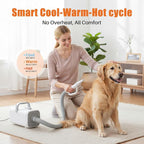 NEWBULIG Dog Hair Dryer with Heater for Grooming, White | 1550W High Velocity Speed Temperature Adjustable Pet Blow Dryer with 4 Nozzles