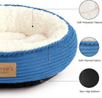 Love's cabin Round Donut Cat and Dog Cushion Bed, 20in Pet Bed for Cats or Small Dogs, Anti-Slip & Water-Resistant Bottom, Super Soft Durable Fabric Pet beds, Washable Luxury Bed Royal Blue