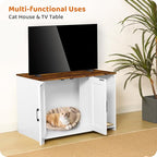 DWANTON Litter Box Enclosure, Wooden Cat Washroom Indoor, 27.6", 107WVV