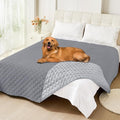 Smiry Waterproof Reversible Dog Bed Cover Pet Blanket | Pet Friendly, Soft Fabric, Washable Dog Blanket for Furniture Bed Couch Sofa, Checkered (82"x82", Grey/Light Grey)
