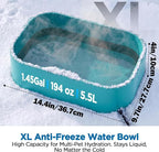 5.5L/1.45Gal Extra Large Heated Water Bowl, Indoor & Outdoor Winter Antifreezing Pet Heated Thermal Water Bowl Dish, Anti Chewy Cord, BPA-Free, Pet Products for Dog Cats Rabbit Chicken Duck Squirrel