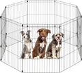 IRIS USA 8-Panel Exercise Pen, Heavy Duty, Black | Indoor Or Outdoor, Foldable Wire Frame, Coated Steel Bars, Durable Wire Design, Folds Flat