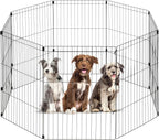 IRIS USA 8-Panel Exercise Pen, Heavy Duty, Black | Indoor Or Outdoor, Foldable Wire Frame, Coated Steel Bars, Durable Wire Design, Folds Flat