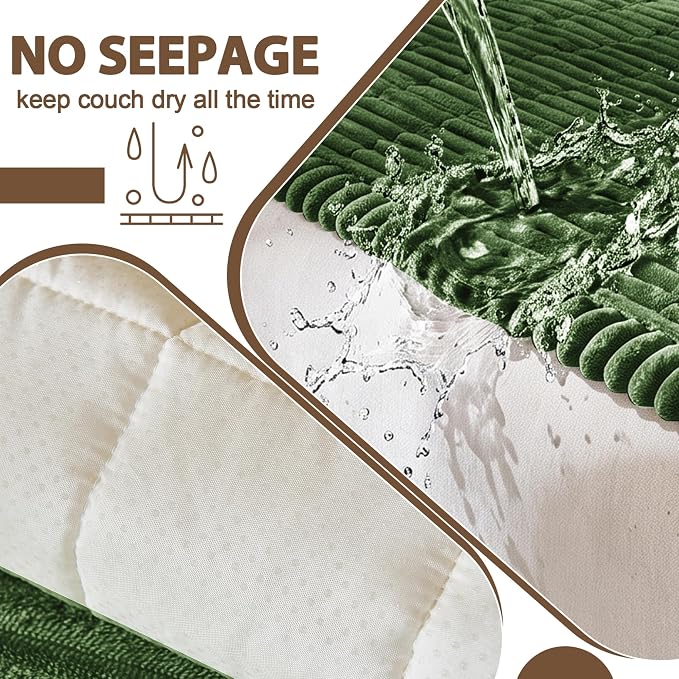 FUANGUI Waterproof Couch Cover Sofa Cover for Dogs and Pets Sofa Protector | Non-Slip Washable Fuzzy Soft Cat Bed Sofa Slipcover for 2-3 Cushion Couch Sofa Pet Friendly, Dark Green, 27.6" x 82.7", 1 pcs
