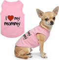 Parisian Pet I Love My Mommy Dog Shirt 100% Cotton Shirts for Large Dogs - Pink Sleeveless Girl Pet Clothes - Lightweight Pet Tshirts - Breathable Puppy Clothes - Stretchy Dog Summer Shirt