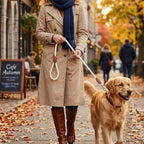 Mile High Life Dog Leash Braided Cotton Rope with Leather-Reinforced Ends | Rust-proof 360° swivel clasp, Heavy-duty for medium/large breeds. Great for weddings, daily walks (4 FT, 1/2", White)