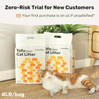 FUKUMARU Tofu Cat Litter - Natural Lightweight Bean Dregs & Corn Starch Cat Litter Pellets, 99.9% Dust Free Quick Clumping, Effective Odor Control, Flushable, Low Tracking, 32lb (8lb x 4 Bags)