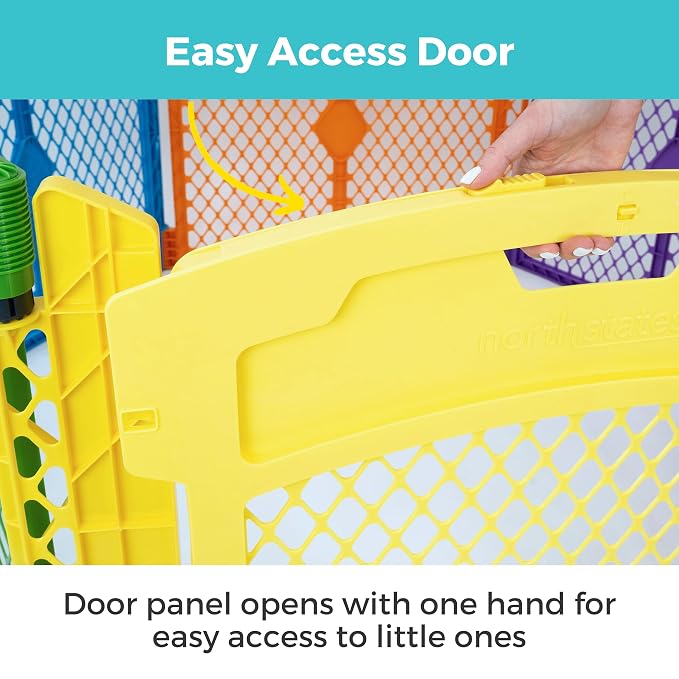 Toddleroo Superyard 2-Panel Extension: Add 65" to Baby Playpens; ColorPlay | Portable, Durable, For Babies and Toddlers, Freestanding, Expandable Modular Sizing, Indoor or Outdoor Use, Made in USA