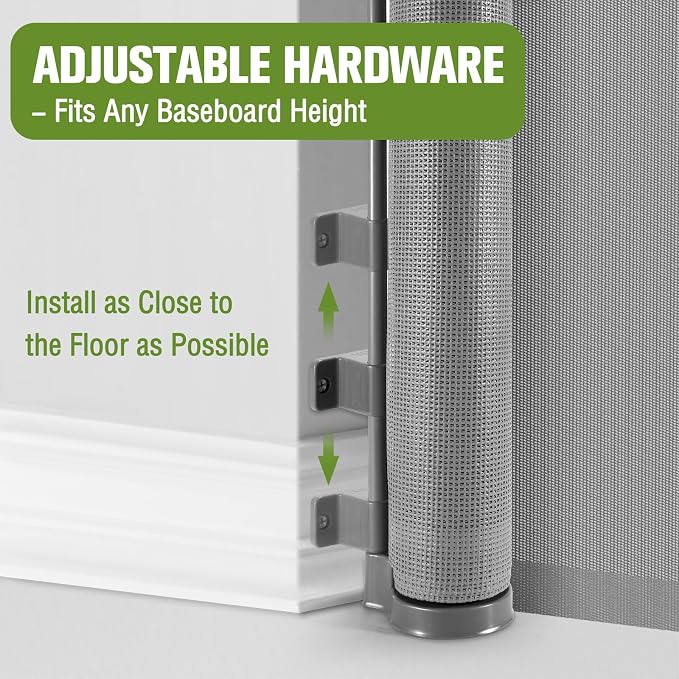 65" Wide Retractable Gate Stair Gates for Kids or Pets, Indoor/Outdoor/Gray | Retractable Dog Gate for Doorways/Stairs, Easy One-Hand Operation Safety Lock, Scratch-Resistant Mesh Baby Gate, Easy Install