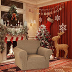 Stretch Chair Sofa Slipcover, Single Couch Cover,Camel | 1-Piece Washable Sofa Cover,Pet Friendly (31"-55") Furniture Protector Soft Jacquard Elastic Bottom for Dogs & Kids