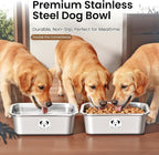 2-Pack Stainless Steel Large Dog Water Bowl, Spill-Proof Metal Dog Food Bowls, Easy Clean Outdoor Dog Water Bowl for Medium Large Dogs, X-Large & Cats 0.85 Gallons