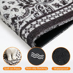 Cat Litter Mat,40"x30" High-Density PVC Cat Litters Trapping Mat, Waterproof & Non-Slip Backing, Litter Box Catcher, Soft on Kitty Paws, Easy Washable Pet Supplies Black