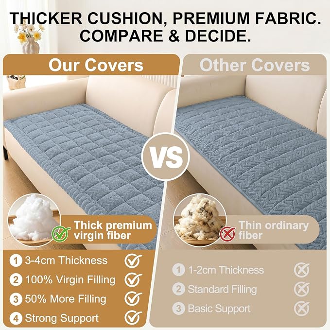 Smiry Couch Cover for Dogs, Non Slip Fuzzy Pet Sofa Covers Washable | Sofa Slipcovers for 2-3 Cushion Couch, Soft Thick Furniture Protector for Cats Dogs, Against Fur, Dirt, Scratch (35.4"x63")