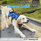 rabbitgoo Escape Proof Dog Harness for Medium, No Pull with Lift Handle | No Escape, Full Soft Padded, Reflective Adjustable Vest, Leash Clip for Walking Hiking Training, Blue, Medium