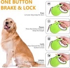 Fida Retractable Dog Leash with Dispenser and Poop Bags, 16 ft Pet Walking Leash for Large Dog up to 110 lbs, Anti-Slip Handle, Tangle Free, Reflective Nylon Tape (L, Green)