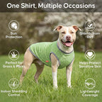 KYEESE 2Pack Dog Shirt, Lightweight Sun Protection Sleeveless Dog T Shirts for Large Dogs, Breathable Pet Reflective Tank Top Summer Dogs Clothes for Outdoor Walking, Green+Grey, 3XL