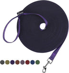 Hi Kiss Dog/Puppy Obedience Recall Training Agility Lead - 15ft 20ft 30ft 50ft 100ft Training Leash - Great for Training, Play, Camping, or Backyard(15ft,Black_Purple)