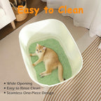 SpaceTime Extra Large Litter Box with High Sides,24.2" Lx16.3 Wx12.9 H XL Multi Cat Litter Pan for Kitty,Cat Boxes for Indoor Cats,Jumbo Litter Boxes for Big Cats,Anti-Splashing,Easy to Clean (Grey)