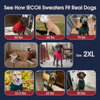 IECOii XXL Dog Sweater,Thermal Knit Big Dog Sweater with Sleeve,Pet Turtleneck Doggy Sweatshirt for Extra Large Dogs Boy Girl,Stretchy Large Dogs Cold Weather Outfit Pitbull Clothes,(Brown,XXL)