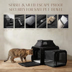 Top and Side Expandable Pet Carrier with Treat & Pet Window,18x11x11 Inch Delta American United Airline Approved,Soft-Sided Dog Carrier for Small Dogs and Cats,Travel Cat Carrier with Locking Zippers