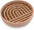 Slow Feeder Dog Bowls - Medium Size Silicone Slow Eating Dog Bowl for Puppies & Dogs with Suction Cup -Dishwasher-Safe, Lick Mat Design, Reduces Gulping,for All Breeds,7.5”x1.5”- Blush