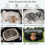 Siedihit Dark Grey Puppy Playpen for Large Dog Cat, Dogs Tent | Crates Cage Indoor/Outdoor, Portable Pop Up Dog Kennel with Carrying Bag for Rabbits(Dark Grey, Large )