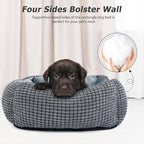 MIXJOY Dog Bed for Large Medium Small Dogs, Rectangle Washable Sleeping Puppy Bed, Orthopedic Pet Sofa Bed, Soft Calming Cat Beds for Indoor Cats, Anti-Slip Bottom with Multiple Size (30-Large, Grey)
