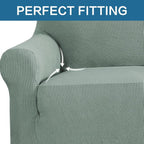 H.VERSAILTEX Stretch Extra Large Sofa Covers Sofa Slipcovers for Living Room Furniture Covers for Pets Feature Thick Checked Jacquard Fabric with Elastic Bottom, Sofa X-Large - Sage